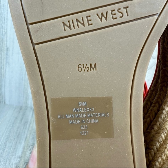 New Nine West Alexx Platform Wedge Sandal Red #840 - Picture 10 of 12
